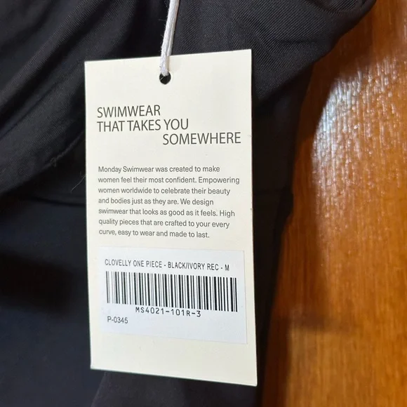 Monday Swimwear Clovelly One Piece Swimsuit Black and White - Picture 6 of 7